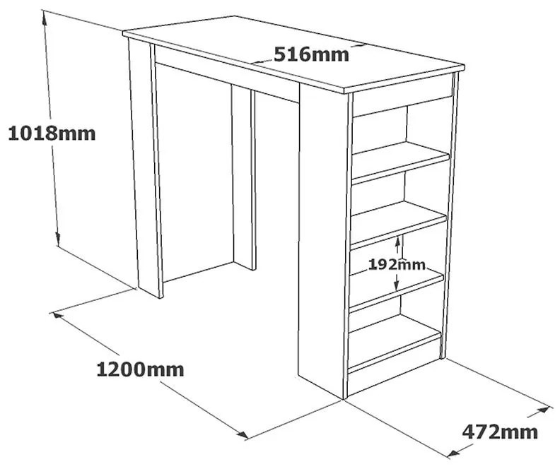 Τραπέζι μπαρ Riff φυσικό 120x51.5x101.5εκ 120x51.6x101.8 εκ.