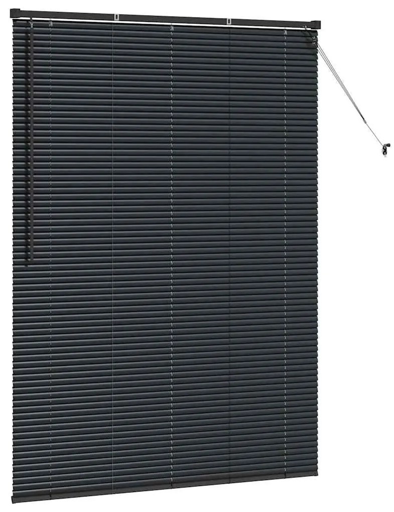 vidaXL Ρολό Παραθύρου με κουρτίνες Μαύρο Αλουμίνιο