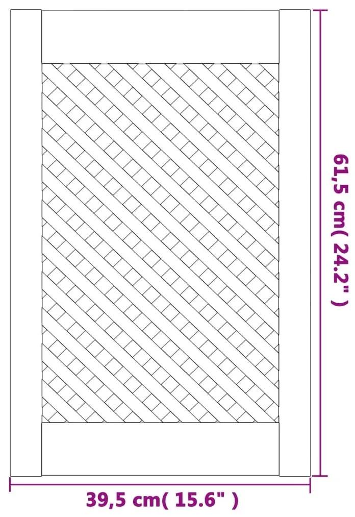 Πορτάκια με Πλέγμα 2 Τεμ. 39,5x61,5 εκ. από Μασίφ Ξύλο Πεύκου - Καφέ