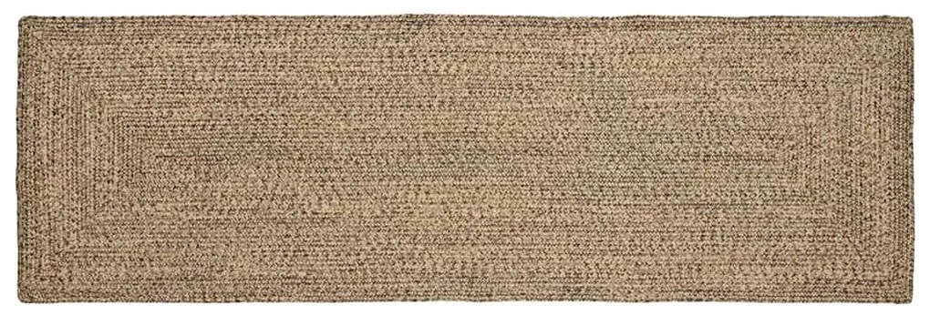 vidaXL Χαλί Φυσικό και μαύρο 80 x 300 cm Γιούτα