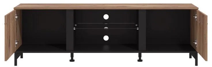 Έπιπλο TV Corsica 170 Flagstaff Oak - Μαύρο 170,5x42x53,5 εκ. 170.5x42x53.5 εκ.
