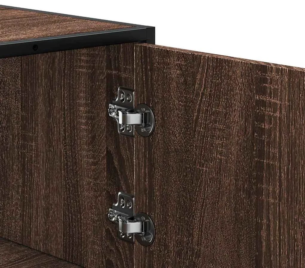 Highboard καφέ δρυς Κατασκευασμένο ξύλο και μέταλλο - Καφέ