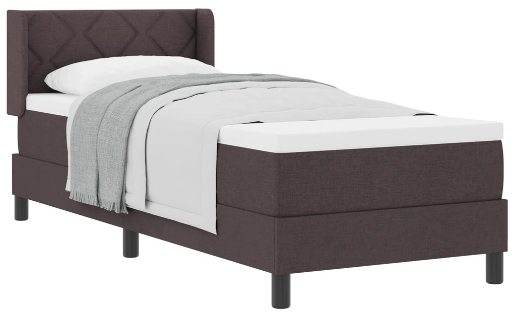 vidaXL Κρεβάτι με ελατήρια Σκούρο Καφέ 80 x 200 cm Ύφασμα και αφρός