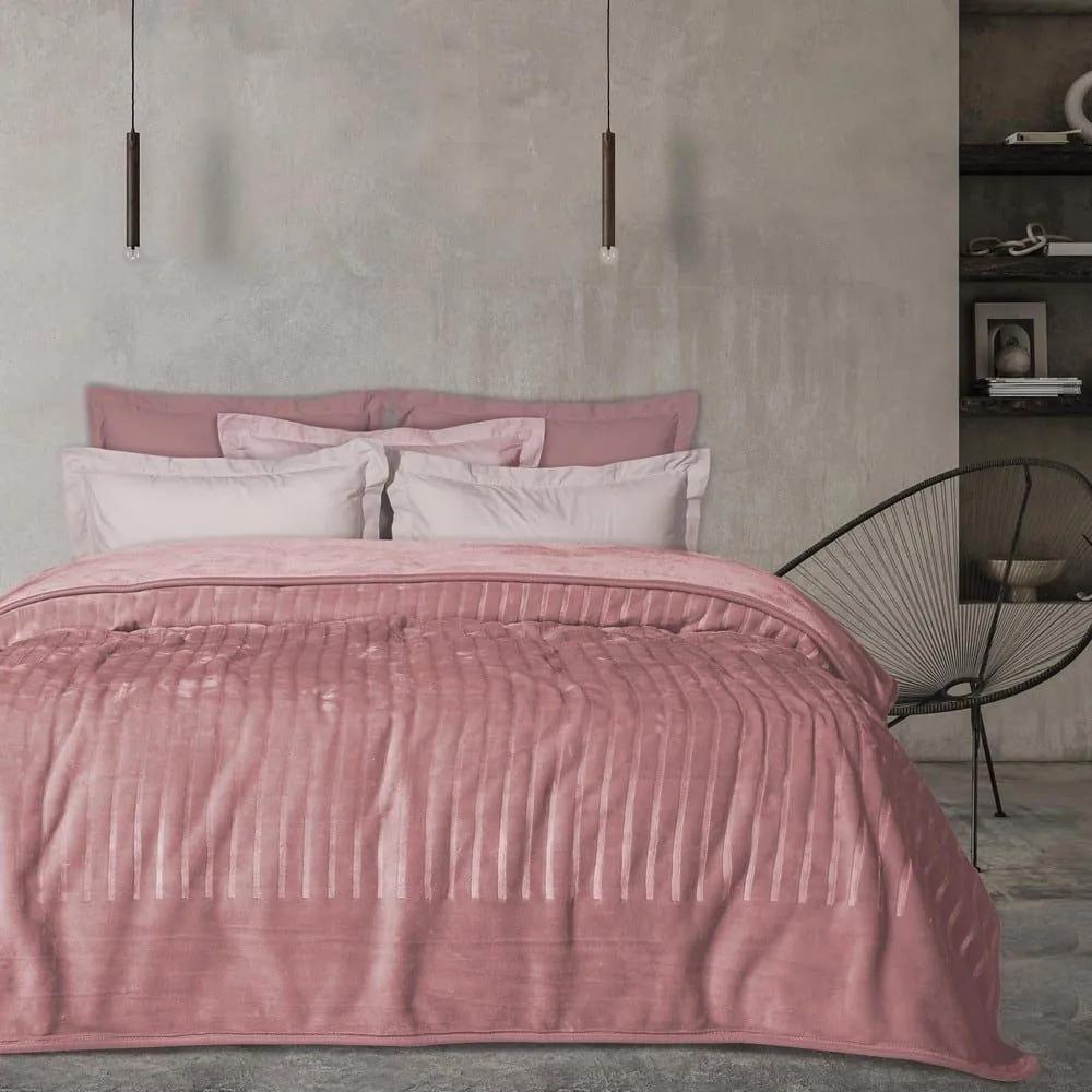 Κουβέρτα 1352 Velour Pink Das Home Μονό 160x240cm Acrylic
