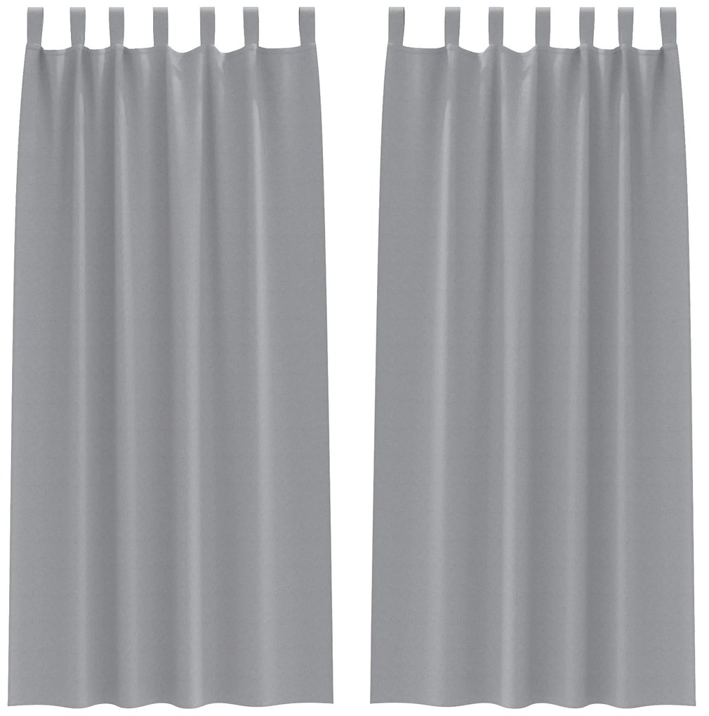 vidaXL Κουρτίνες 2 pcs Ανοιχτό γκρι 245 x 140 εκ. Πολυεστέρας