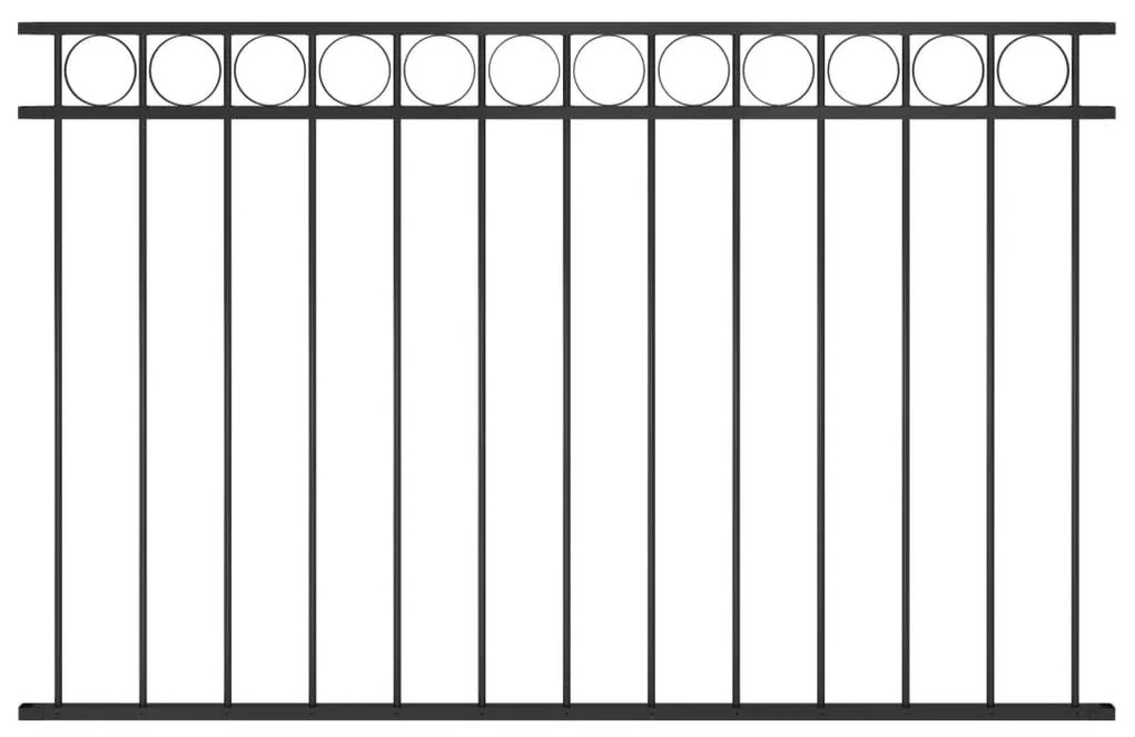 Πάνελ Περίφραξης Μαύρο 1,7 x 1 μ. Ατσάλινο - Μαύρο