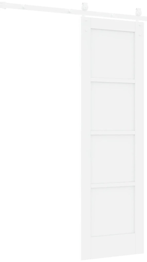 vidaXL Συρόμενη Πόρτα με Σετ Υλικών Λευκή 61x198.5 εκ. Συμπαγές Ξύλο Πεύκου