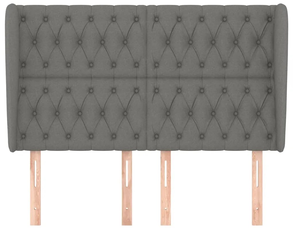 vidaXL Κεφαλάρι με Πτερύγια Σκούρο Γκρι 147x23x118/128 εκ. Υφασμάτινο