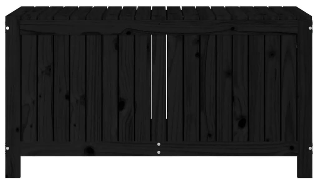 Κουτί Αποθήκευσης Κήπου Μαύρο 121x55x64 εκ. Μασίφ Ξύλο Πεύκου - Μαύρο