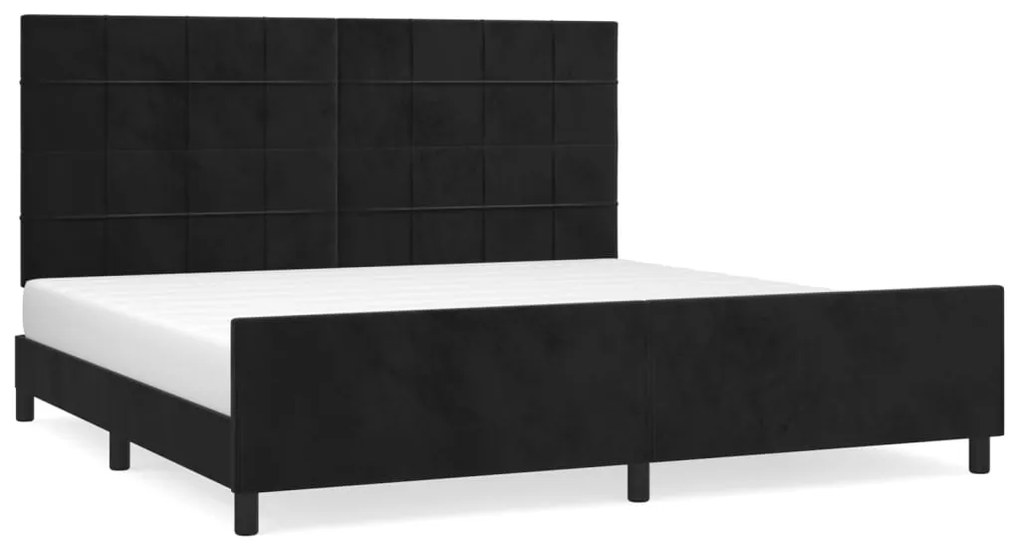 vidaXL Σκελετός Κρεβατιού Χωρίς Στρώμα Μαύρο 200x200 εκ. Βελούδινο