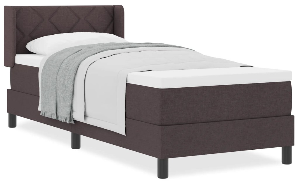 vidaXL Κρεβάτι με ελατήρια Σκούρο Καφέ 80 x 200 cm Ύφασμα και αφρός
