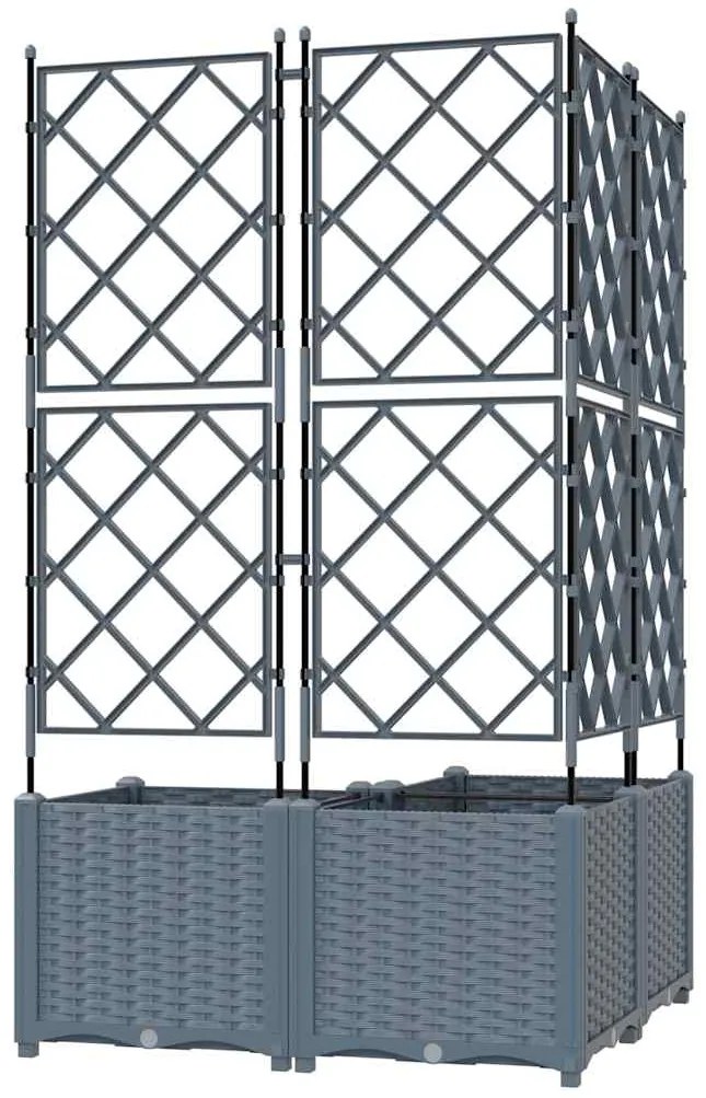 vidaXL Κηποτινάκι με Τρέλα 3 pcs Ανοιχτό γκρι 80 x 80 x 143 εκ. PP