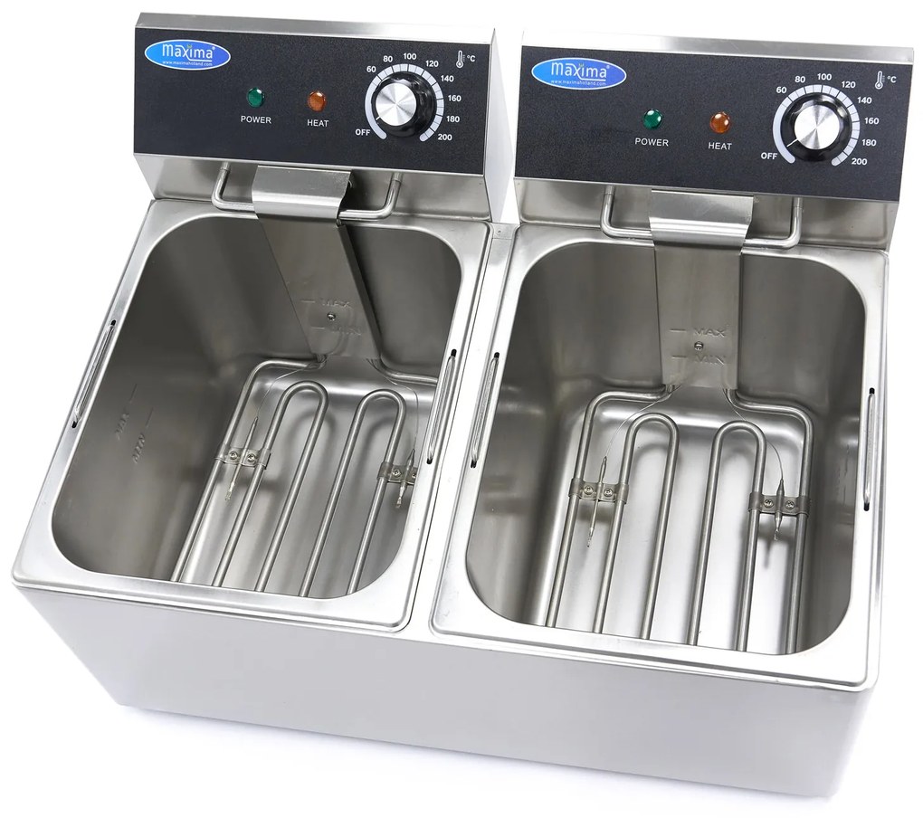 Deep Fryer - 2 x 8L - 2 Baskets - up to 2,8kg of Fries