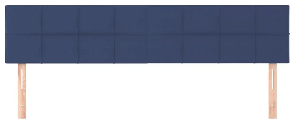 vidaXL Κεφαλάρια Κρεβατιού 2 τεμ. Μπλε 80 x 5 x 78/88 εκ. Υφασμάτινο