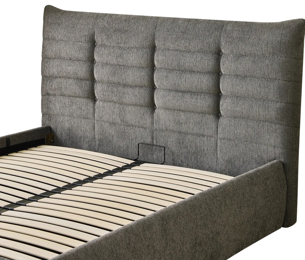 ΚΡΕΒΑΤΙ ΔΙΠΛΟ SANDRA HM732.01 ΓΚΡΙ ΥΦΑΣΜΑ & ΑΠΟΘΗΚΕΥΤΙΚΟΣ ΧΩΡΟΣ ΓΙΑ ΣΤΡΩΜΑ 160x200εκ