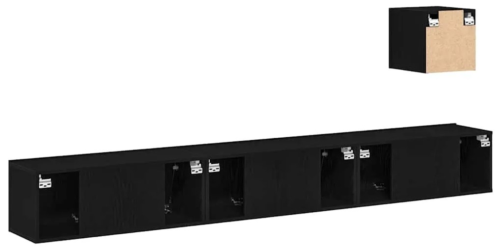 vidaXL Σετ επίπλου τηλεόρασης 4 pcs Μαύρη δρυς 80 x 30 x 30 εκ