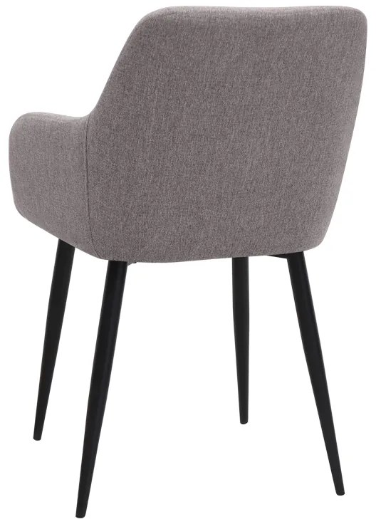 Πολυθρόνα τραπεζαρίας Monica Megapap ανοιχτό μπεζ ύφασμα - μεταλλικό μαύρο πόδι 54x57x84εκ.