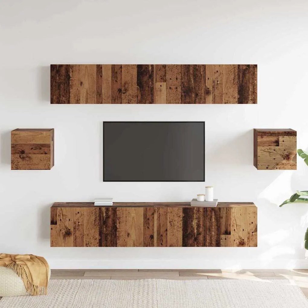 vidaXL 6 Piece TV Cabinet Set Παλαιό Ξύλο