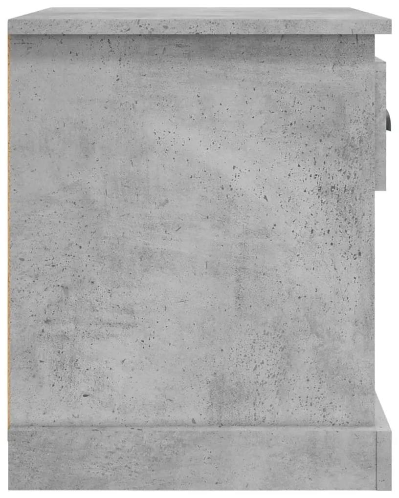 Κομοδίνο Γκρι Σκυρ. 39x39x47,5 εκ. από Επεξεργασμένο Ξύλο - Γκρι