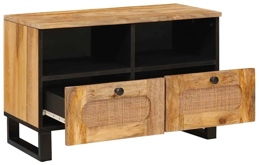 vidaXL Ντουλάπι TV με συρτάρι Καφέ 70 x 33 x 46 εκ Στερεό ξύλο μάνγκο