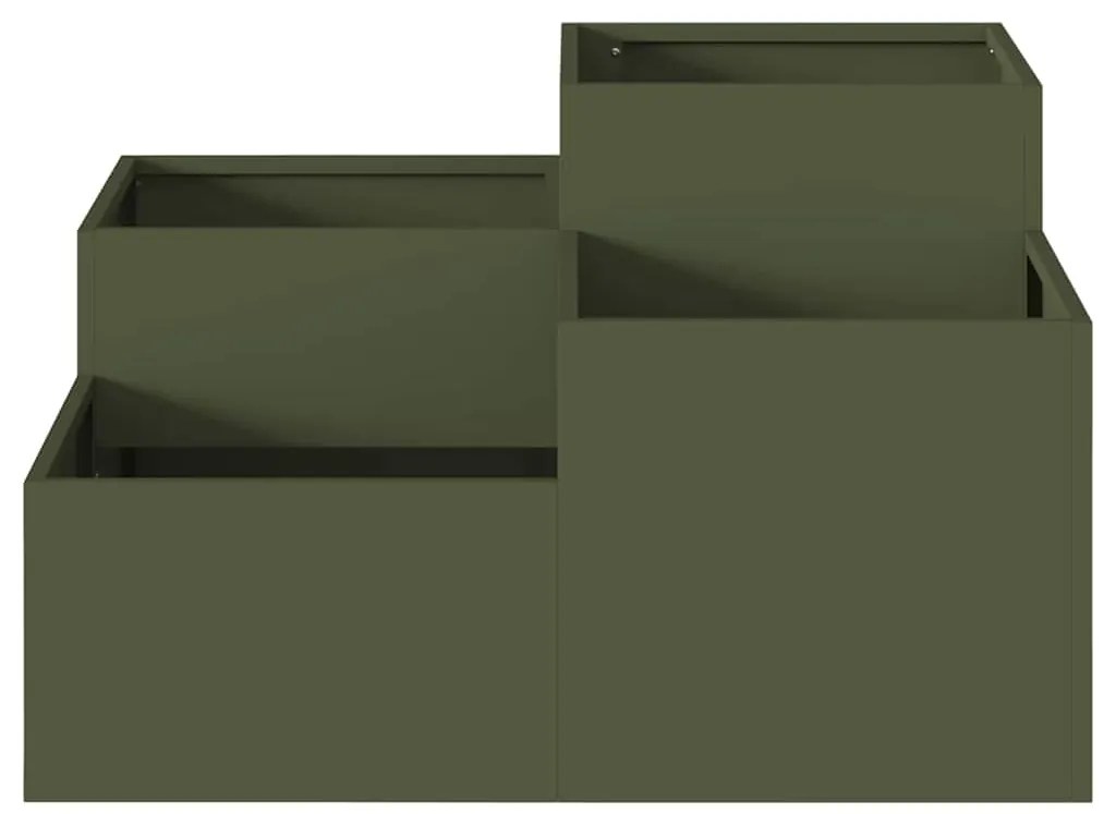vidaXL Κήπος Γλάστρα 100 x 100 x 48 εκ Ελιά Ατσάλι