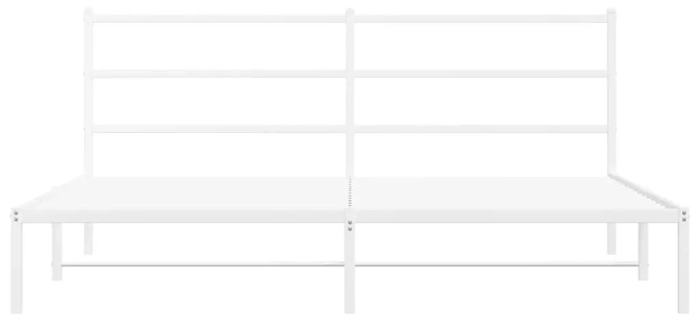 vidaXL Πλαίσιο Κρεβατιού με Κεφαλάρι Λευκό 180x200 εκ. Μεταλλικό