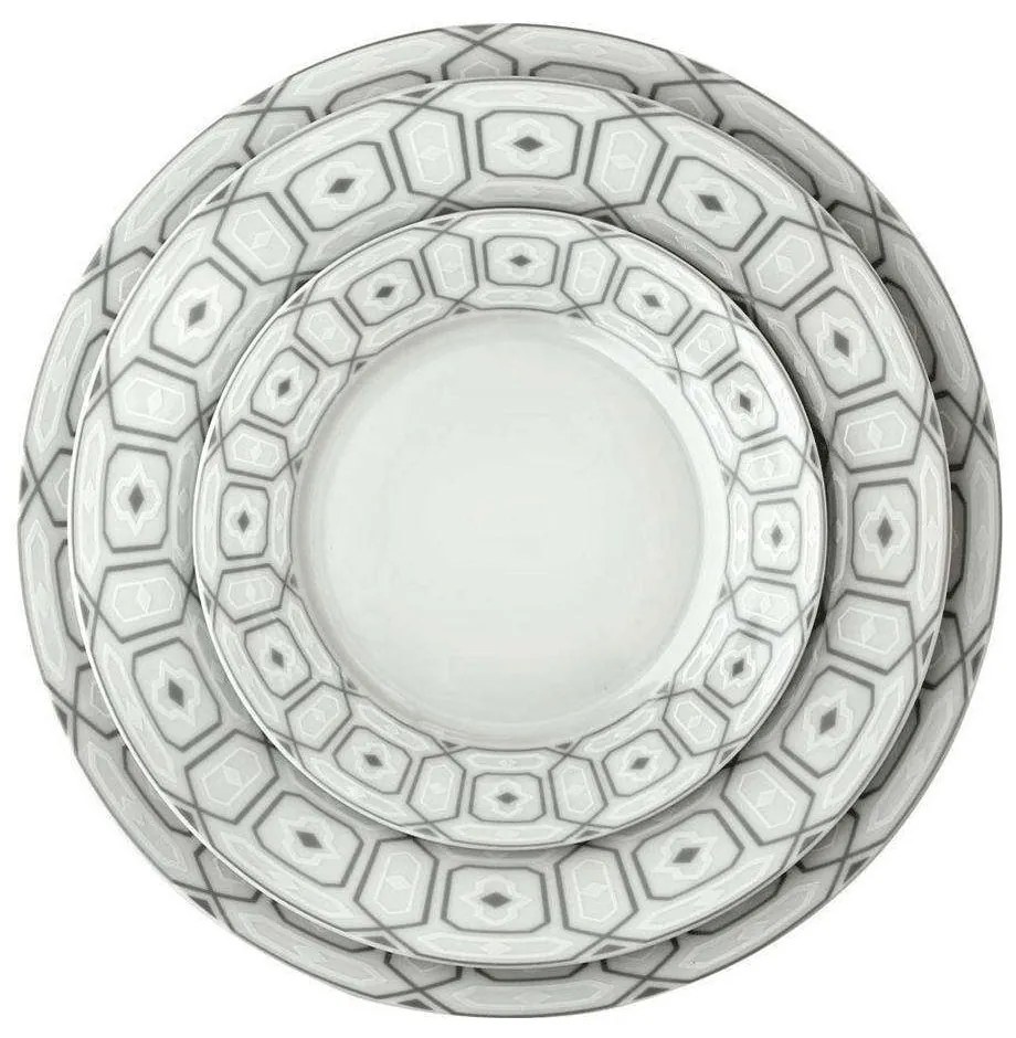 Σερβίτσιο Πιάτα Φαγητού Ovvio (Σετ 20Τμχ) 25.627.40 White-Grey Cryspo Trio 20 τμχ Porcelain