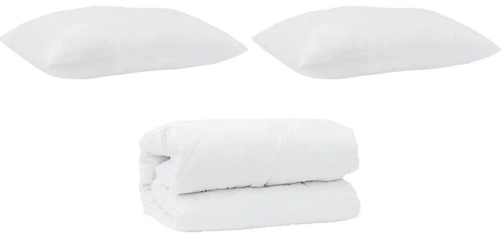 vidaXL Διπλό με Μαξιλάρι Άλλο 2 pcs Λευκό 135 x 200 cm Μικροΐνες