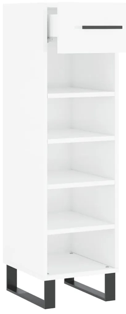 vidaXL Παπουτσοθήκη Γυαλιστερό Λευκό 30x35x105 εκ. Επεξεργασμένο Ξύλο