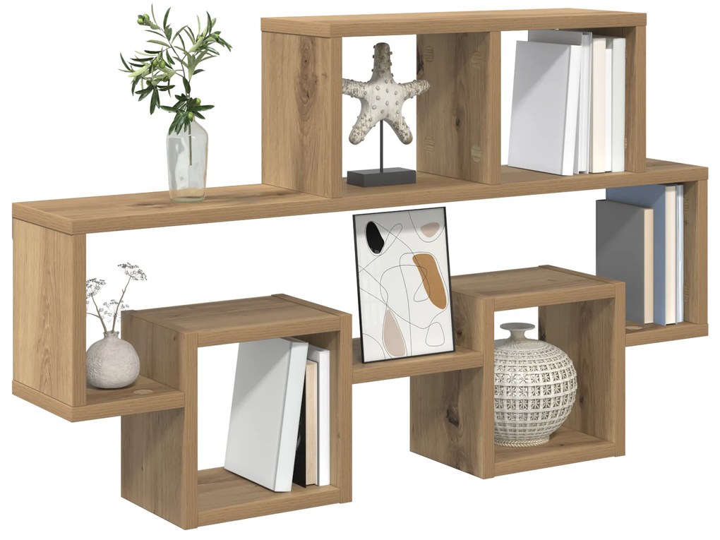 vidaXL Ράφι Τοίχου artisan δρυς 82 x 15 x 51 εκ Επεξεργασμένο ξύλο