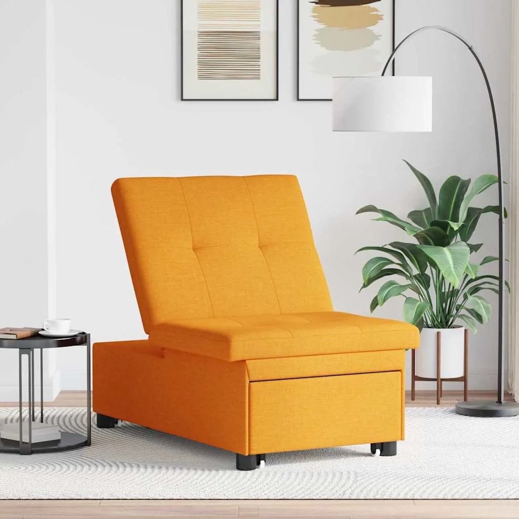 vidaXL Κρεβάτι καναπές Σκούρο κίτρινο 194 x 67 x 37 εκ ύφασμα