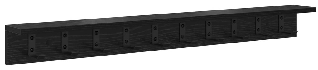 vidaXL Τοίχου Κρεμάστρα με ράφι Μαύρη δρυς 100 x 10.5 x 10.5 εκ
