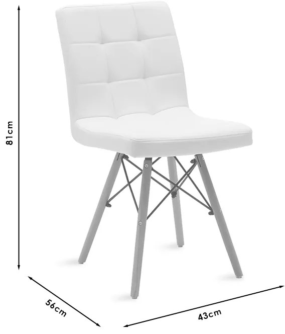 Καρέκλα Cian II pakoworld PU λευκό-φυσικό πόδι