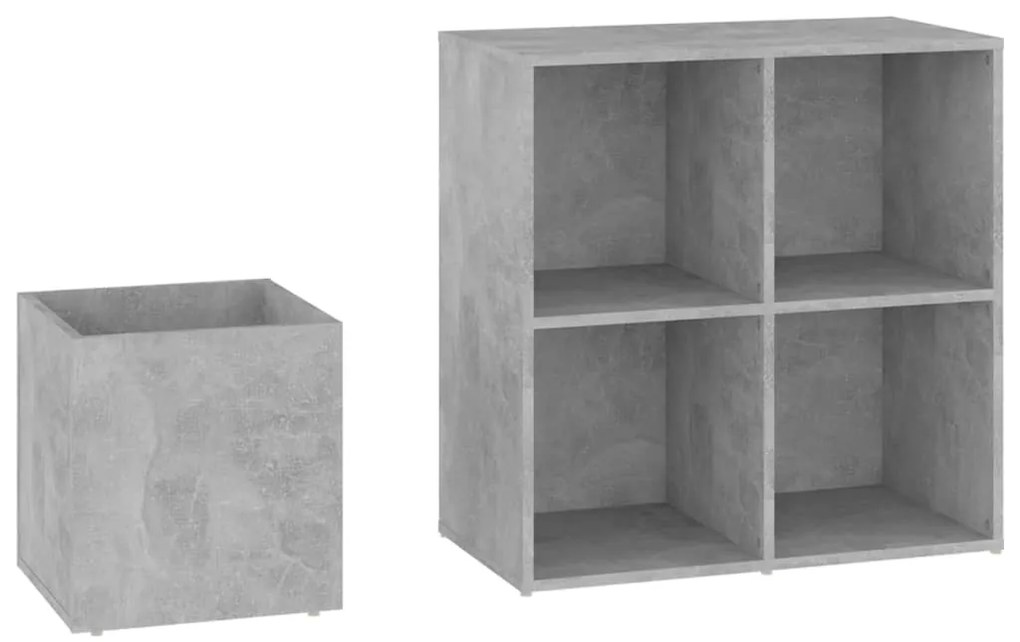 vidaXL Παπουτσοθήκη Χολ Γκρι Σκυροδ. 105 x 35,5 x 70 εκ. Επεξ. Ξύλο