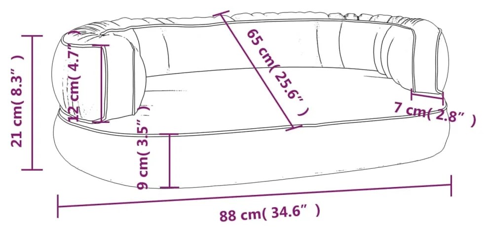 Εργονομικό Κρεβάτι Σκύλου Σκούρο Μπλε 88 x 65 εκ. Συνθετ. Δέρμα - Μπλε