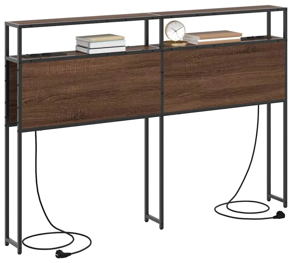 vidaXL Κεφαλάρι Αποθήκης Επιτοίχιο Καφέ δρυς 140 cm Επεξεργασμένο ξύλο
