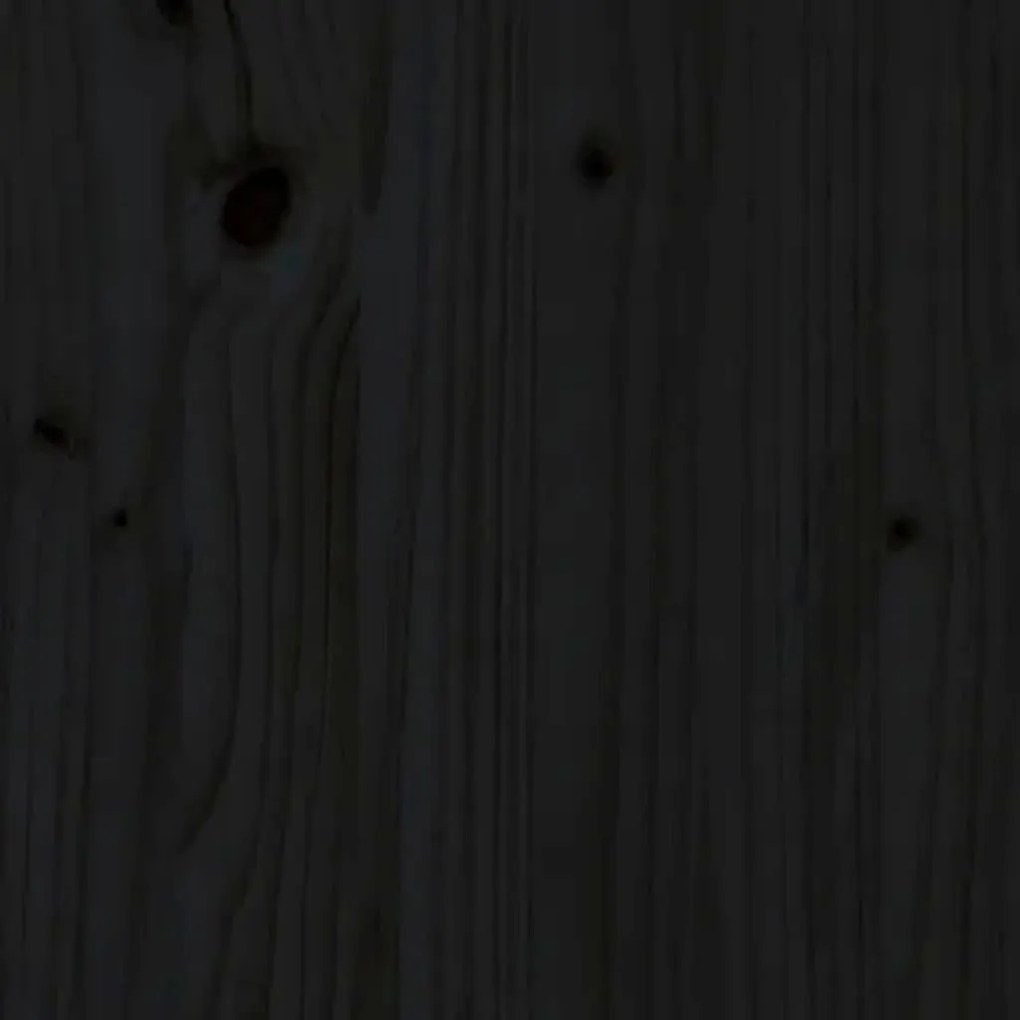 Κομοδίνα 2 τεμ. Μαύρα 35 x 34 x 32 εκ. από Μασίφ Ξύλο Πεύκου - Μαύρο
