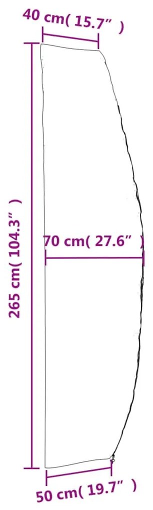 Κάλυμμα Ομπρέλας Κήπου Μαύρο 265x50/70/40 εκ. 420D Oxford - Μαύρο