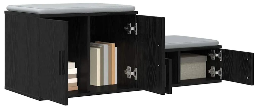 vidaXL Ντουλάπι αποθήκευσης 2 pcs Μαύρη Οξυά 127 x 41 x 40 εκ