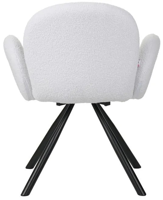 Καρέκλα - Πολυθρόνα Garzele Inart λευκό μπουκλέ ύφασμα-πόδι μαύρο μέταλλο 68x66x82.5εκ 68x66x82.5 εκ.