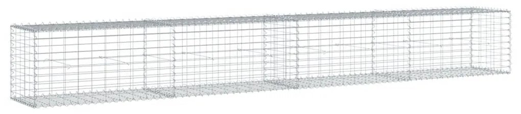 Συρματοκιβώτιο με Κάλυμμα 400x50x50 εκ. από Γαλβανισμένο Χάλυβα - Ασήμι