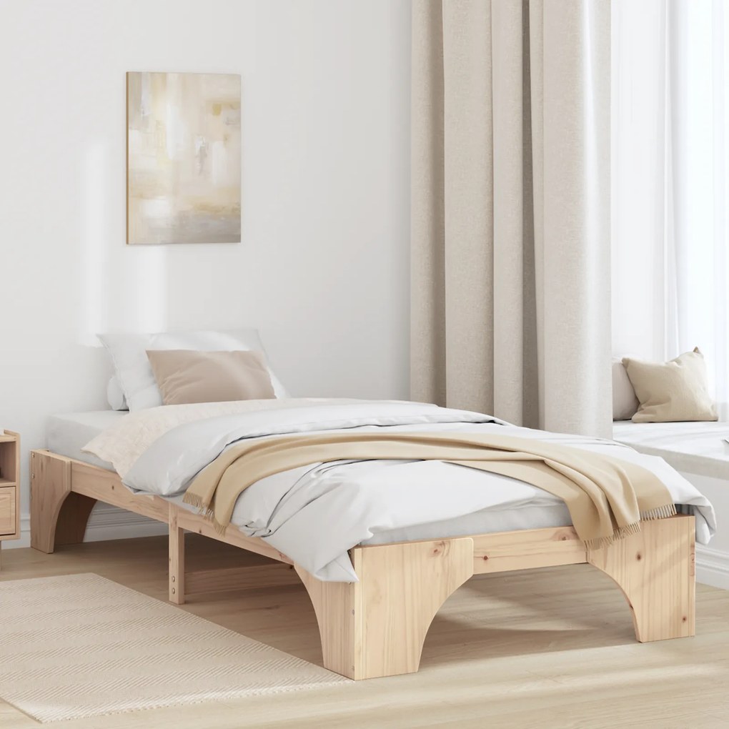 vidaXL Κρεβάτι 90x200 cm από Μασίφ Ξύλο Πεύκου