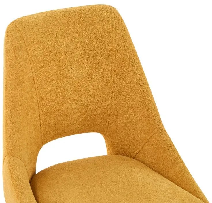 Καρέκλα Initiate με Μαύρο Μεταλλικό πόδι και ύφασμα Μπουκλέ Μουσταρδί 48x57x85εκ. 48x57x85 εκ.