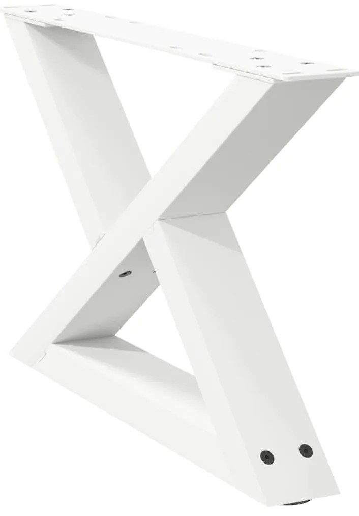vidaXL Πόδια Τραπεζιού Σαλονιού 2 τεμ. Λευκά 50x(30-31,3) εκ. Ατσάλι
