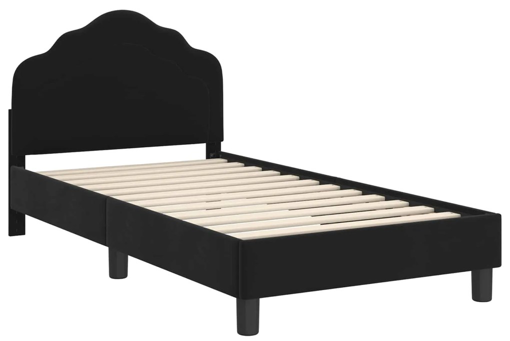 vidaXL Κρεβάτι Παιδικής Κρεβατοκάμαρας με Κεφαλάκι Μαύρο 80 x 160 cm