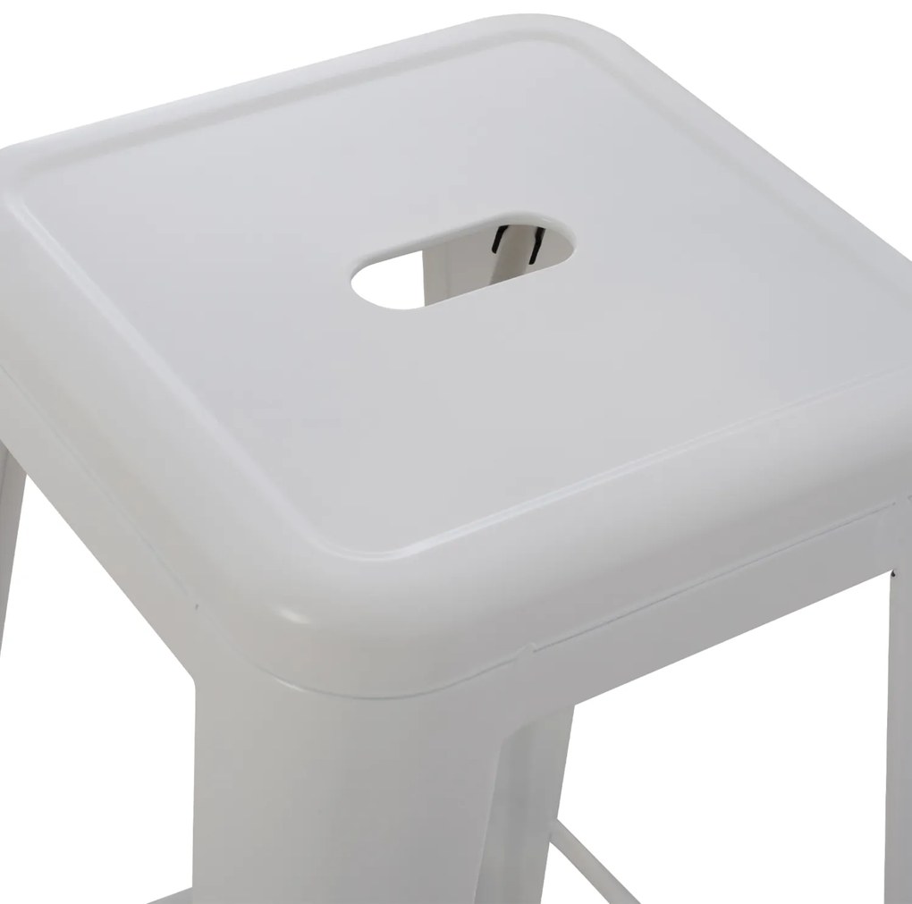 ΣΚΑΜΠΟ ΜΠΑΡ ΜΕΤΑΛΛΙΚΟ MELITA-PRO HM8642.41 ΣΕ ΛΕΥΚΟ ΜΑΤ 43x43x78Υεκ. (1 Τεμμάχια)