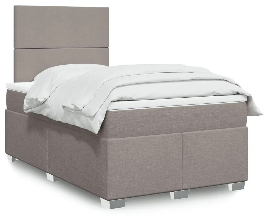 Κρεβάτι Boxspring με Στρώμα Taupe 120x200 εκ. Υφασμάτινο