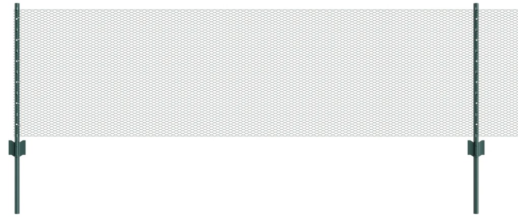 vidaXL Φράχτες 11 τεμ U-Channel Πράσινο 60 εκ. Σίδερο