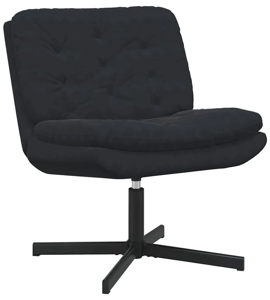 vidaXL Γυριστή Χαλαρωτική Καρέκλα Μαύρο 63 x 75 x 76 εκ Βελούδο