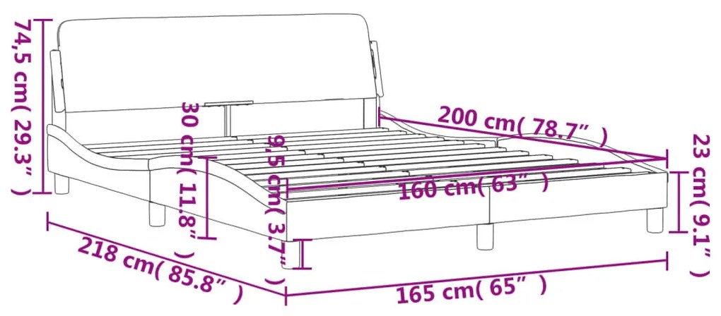 Σκελετός Κρεβατιού Χωρίς Στρώμα Taupe 160x200 εκ. Υφασμάτινο - Μπεζ-Γκρι